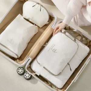 4 Set Compression Packing Cubes for Suitcases | Travel Organizer Bags for Luggage | Travel Compression Bags for Packing as Travel Accessories for Women and Men Travel Essentials