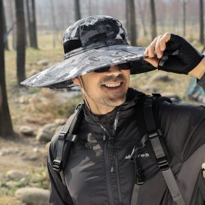 EXTRA SUPER WIDE BRIM+EXTRA SUPER HEAD CIRCUMFERENCE Sun Hat UPF 50+ UV Waterproof Fishing Hat for Men Women